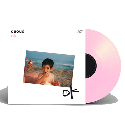 vinyle rose ok — pochette et disque, fond transparent